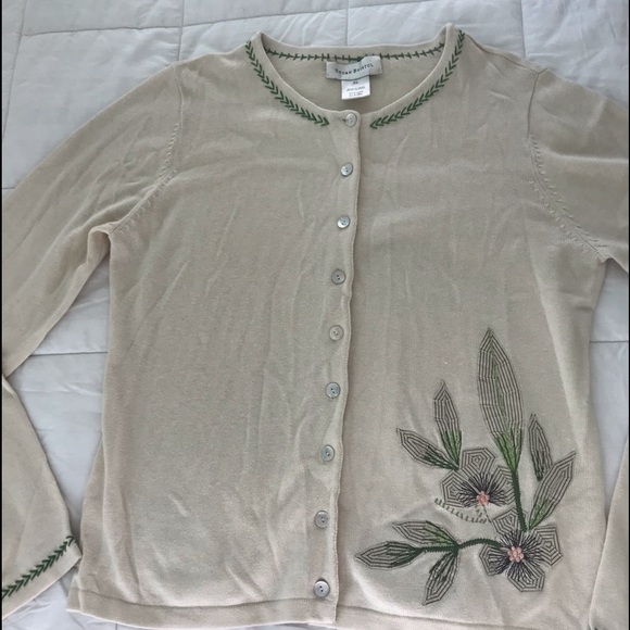 Pull Femme Susan Bristol Brodé Main - Taille 36 - Motif Floral Multicolore - Occasion